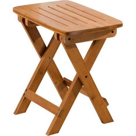 Tabouret pliable portatif, tabouret en bois, tabouret de jardin extérieur en bois (1/4)