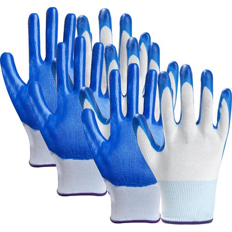 Gants de jardinage pour femmes, gants de travail en nitrile pour femmes, 3 paires de gants de jardin respirants (1/5)