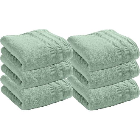 Lot de 6 serviettes de toilette éponge "Spa" 50 x 100 cm / 400 gr/m² - "Spa" Menthe - "Spa" Menthe -