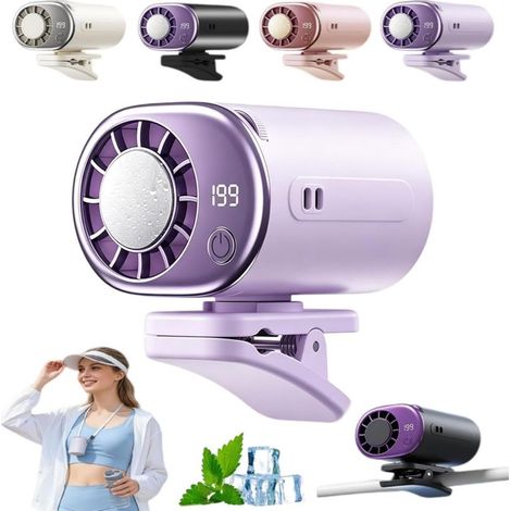Ventilateur de voiture à clipser avec écran LED, climatiseur USB (1/5)
