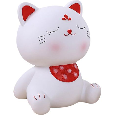 Tirelire Chat de Dessin Animé en Résine Incassable, Grosse Capacité, Décoration Maison, Ornement Porte-pièces, Pot à Argenté pour Garçon et Filles et Adultes, Tirelires (1/5)