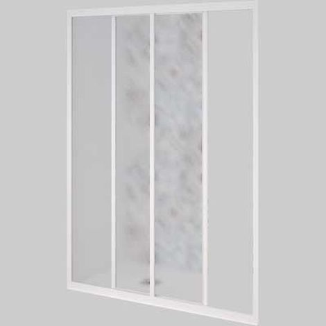 PORTA A 1 ANTA FISSA E 1 ANTA SCORREVOLE ACRILICO BIANCO - 110-120 cm Ap.52