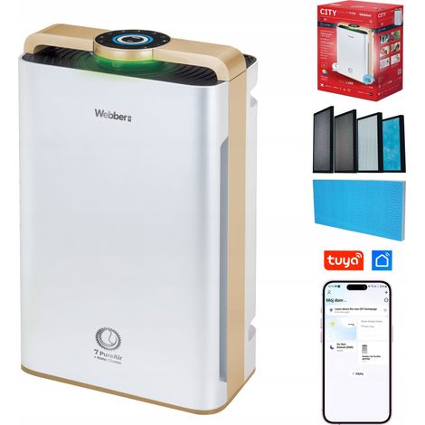 Purificador de aire Webber AP9700 WIFI, humidificador ionizador UV HEPA13 (1/5)