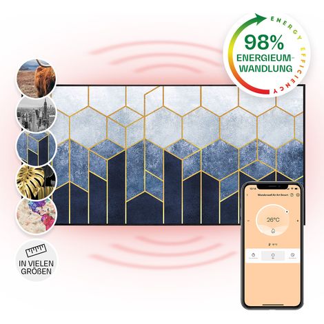 Klarstein Air Art Smart Chauffage Infrarouge, 700W Radiateur Electrique pour Maison, Contrôle via l'Application IoT/WiFi, Détection de Fenêtre Ouverte, Chauffage Mural, Thermostat, Econome, Sans CO2