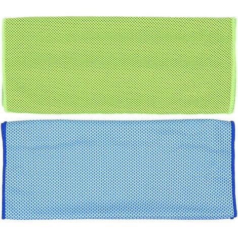 Lot de 2 serviettes rafraîchissantes et glacées pour le visage, séchage rapide, idéales pour la plage et le yoga.-100X30CM-Blue