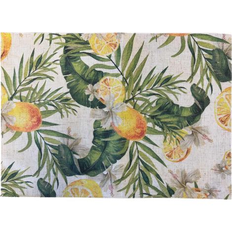 Set de table beige en polylin enduit - citrons (1/2)