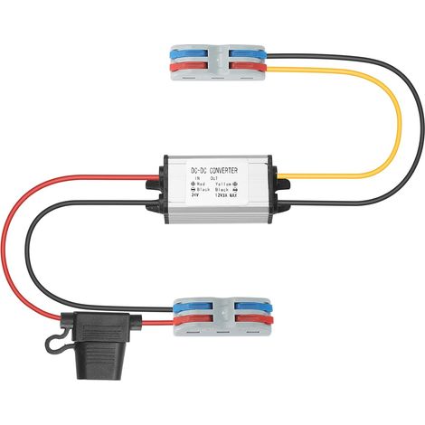 Convertisseur CC 24 V vers 12 V 3 A 36 W - Régulateur de tension étanche IP68 - Transformateur pour voiture, chariot élévateur, camion (1/4)