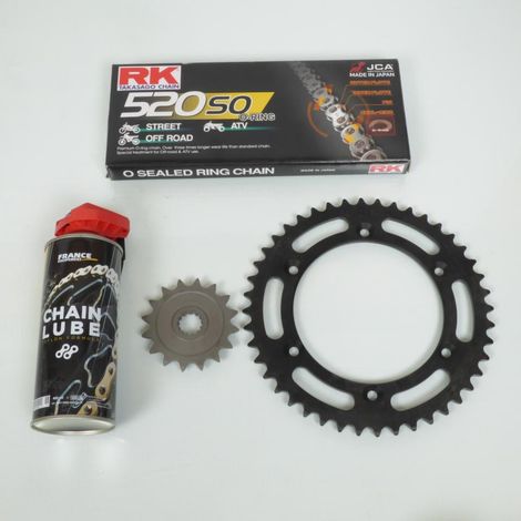 Kit chaîne FE pour moto Suzuki 400 DR S 1980 à 1983 16x44 pas 520 (1/3)