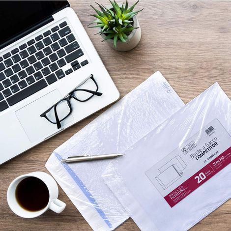 Pigna Envelopes Buste A Sacco Competitor Strip 250x353 mm 80 g/m² Bianco - Confezione Da 20