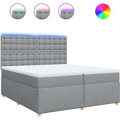 Maison Exclusive - Cama box spring con colchón tela gris claro 20