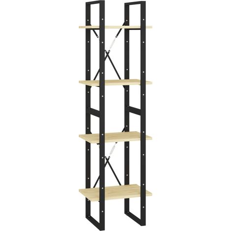 Étagère de Rangement Bibliothèque à 4 niveaux, Montage facile, 40x30x140 cm Bois de pin massif OIB9638E (1/5)