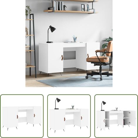 Schreibtisch Weiß - Schreibtisch Weiß 140x50x75 cm Holzwerkstoff (1/5)