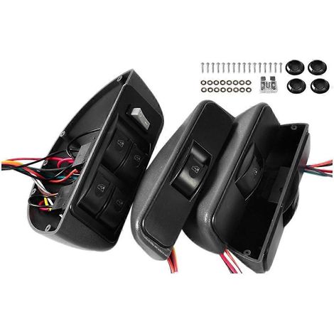 Kit d'interrupteur de lève-vitre électrique universel 12 V pour voiture (modèle Crescent) (1/5)