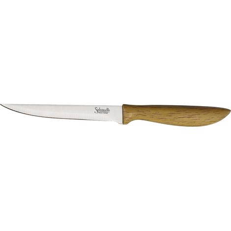 Salvinelli Bistrot legno set 6 coltelli bistecca acciaio inox 11.5 cm
