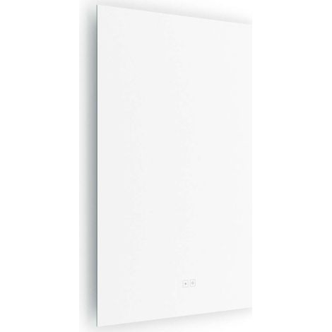 Nimco - Espejo con iluminación LED, 60x80 cm, dos sensores táctiles, aluminio ZP 53002VX (1/5)