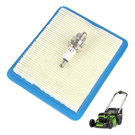 Air Filter and Spark Plug for Lawnmowers, Quantum 625 650 675, Replacement for 491588 399959 491588S Wolf 2058411, Champion RJ19LM / NGK B2LM