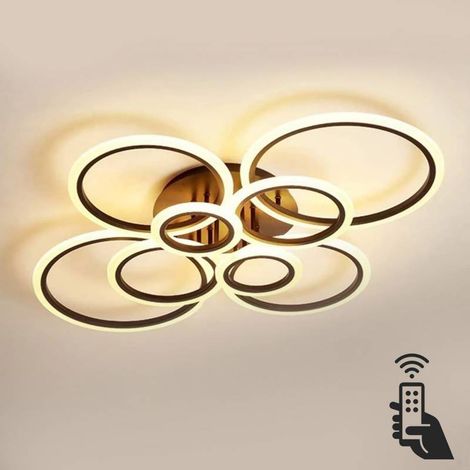 Luminaria CYCLE 8 aros, 160W, CCT, 0-10V, mando+WiFi, antracita, 3000-4000-6000K (1/4)