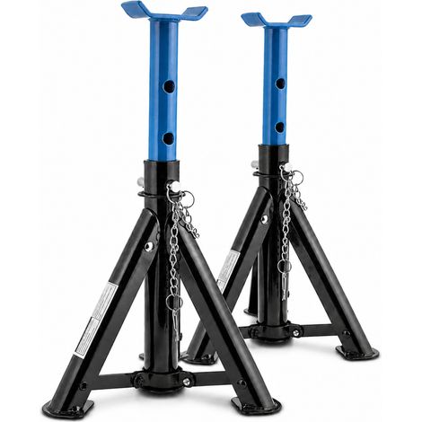 2x Bituxx Unterstellbock 2T klappbar verstellbar Auto PKW Abstellböcke 2000kg Schwarz/Blau