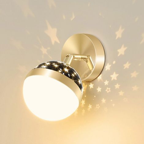 LED-Wandleuchte für den Innenbereich, Wandleuchte mit Feenmond und Sternen für Schlafzimmer, dimmbare Wandleuchte mit 3 Farbtemperaturen, für Wohnzimmer, Schlafzimmer, Flur, Treppenhaus [Energieklasse (1/5)