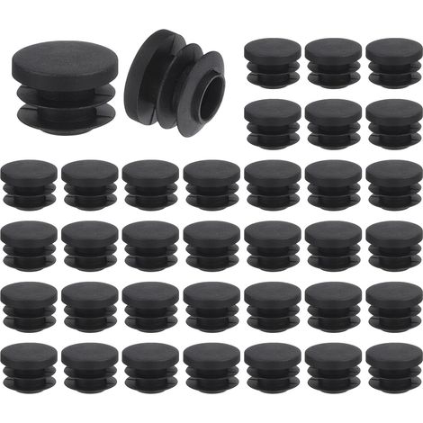 36 Pcs Bouchon en Plastique Rond, Bouchons d'Extrémité de Tube Noirs, 19mm(0.75 Pouce) pour Pieds de Meubles, Protection de Glissement pour Chaise, Canapé, Table, Étagère (1/5)