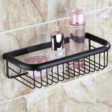 Étagère de douche en laiton de 30 cm avec vis d'installation dissimulées, étagère murale de salle de bain inoxydable, porte-panier de rangement de cuisine (1/4)