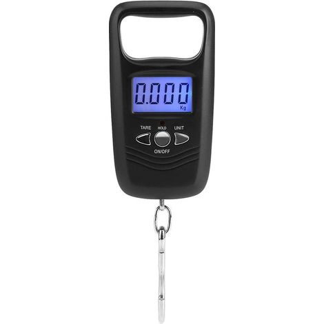 Balance À Bagages, 50 Kg Lcd Numérique À Suspendre Avec Crochet De Poche Électronique Avec Rétroéclairage Pour Voyage, Famille, Shopping, Pêche Et Autres Activités De Plein Air (Noir) (1/5)