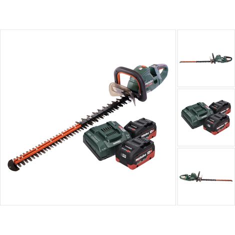 Tagliasiepi a batteria Metabo HS 18 LTX BL 75 18 V 75 cm senza spazzole + 2x batteria 8,0 Ah + caricatore