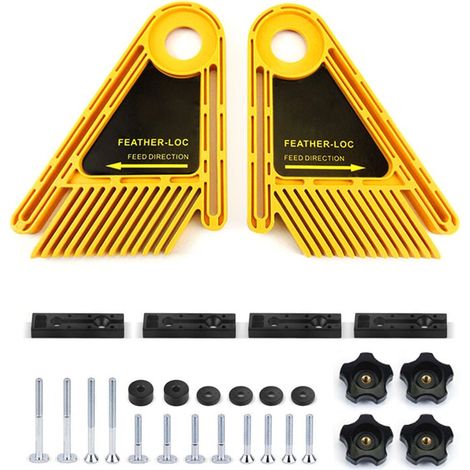 2 guides de coupe réglables avec molettes, pour scies à table et scies à ruban, compatibles rainures standard et étroites (1/5)