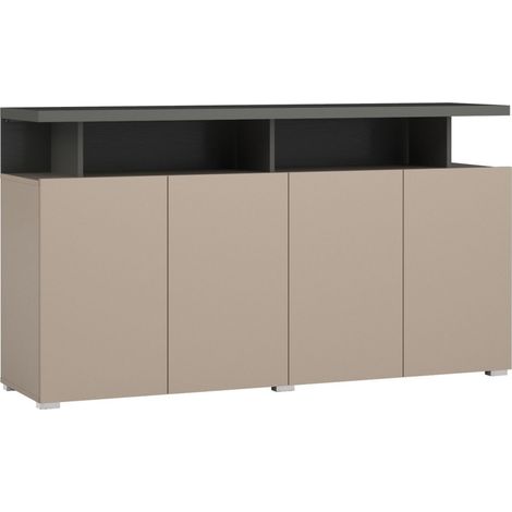 Buffet 4 Türen NESS – Ausführung Kongo – 12 Aufbewahrungsfächer – Schlichtes Design ohne LED