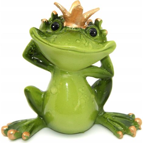 Dekorative Figur eines grünen Frosches mit Krone. Aus der Serie „Ich kann nicht hören“. (1/5)