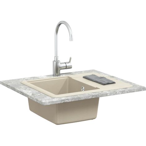 Évier Beige 560 x 460 mm 80% Quartz et 20% Résine