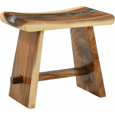 Shower Stool Natural 50 x 30 x 44 cm Solid Suar Wood vidaXL