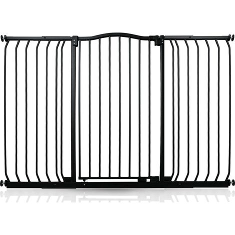 Safetots Extra Tall Curved Top Safety Gate, 143cm - 152cm, Matt Black, Extra Tall 100cm in Height, Pressure Fit Stair Gate