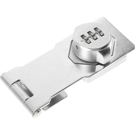 Cerradura de combinación para puerta con tornillos, cerradura de seguridad infantil para armario, 96,5 mm, plateada (1/4)