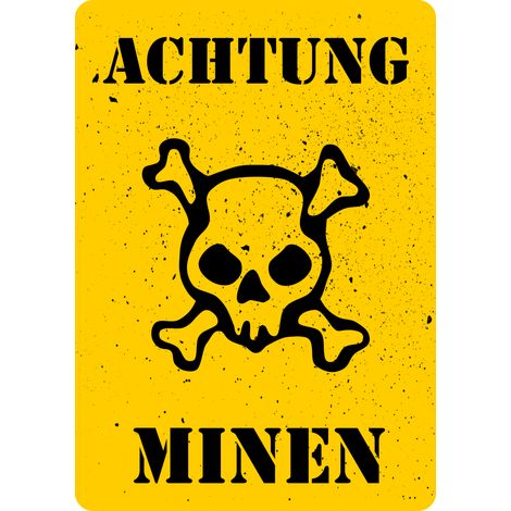 Targa Achtung minen 2 - 20x28 cm