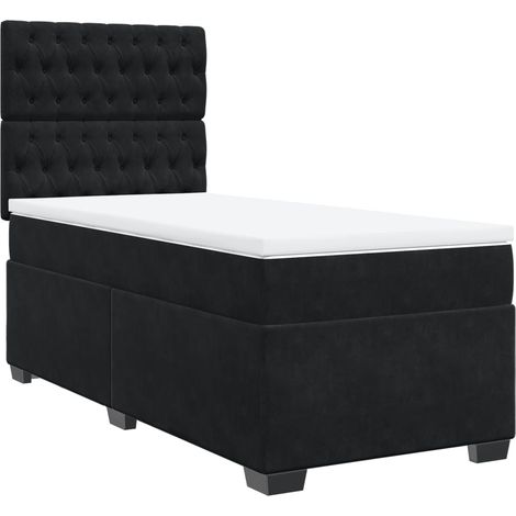 Maison Exclusive - Giroletto a Molle con Materasso Nero 100x200 cm in Velluto