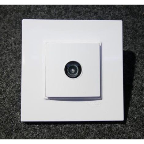 Prise TV simple 9.52mm blanc polaire complet avec support et plaque ALTIRA SCHNEIDER (1/2)