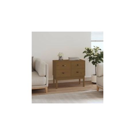 Armoire console Marron miel 90x40x78 Bois de pin solide (1/5)