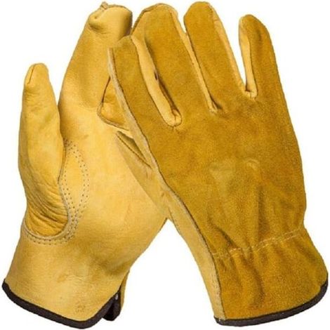 Filiyano-1 paire de gants de travail en cuir, gants de jardinage antiadhésifs pour hommes et femmes, imperméables, coupe ajustée, renforcés, durables (1/4)