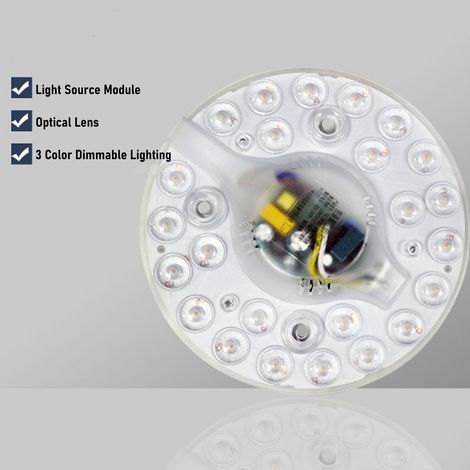 Plaque LED de Remplacement pour Ventilateur de Plafond - 4.9 Pouces - Lumière Flush Mount Magnétique 3 Températures (1/5)