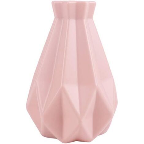 Vase à fleurs décoratif pour la maison, vase en plastique blanc imitation céramique - Rose (1/5)