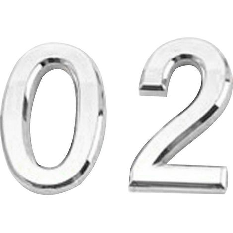 2x Silberne Kunststoff-Haustürschild mit Hausnummernziffern
