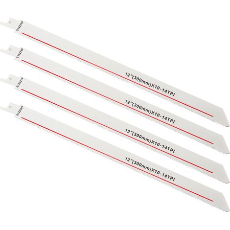 Lames de scie alternative HSS (4 pièces) pour la coupe et l'élagage du bois, 14 points par pouce (1/5)