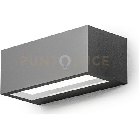 Applique LED GES970 15W Biemissione 600lm 4000K in Alluminio Pressofuso Grigio Antracite - Lampada da Parete per Esterni IP65 - Gea Luce