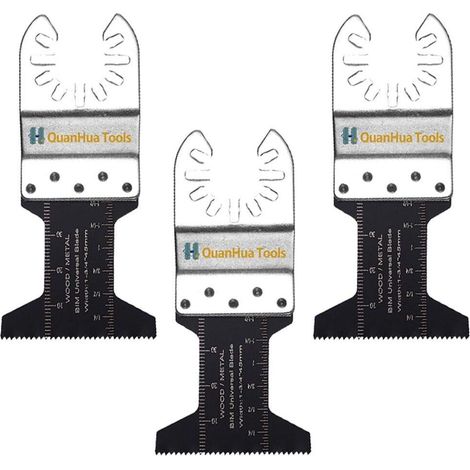 Lot d'accessoires pour outil multifonction - 3 pièces - universel pour outils multifonctions oscillants - bois, plaque de plâtre, plastique, métal (1/5)