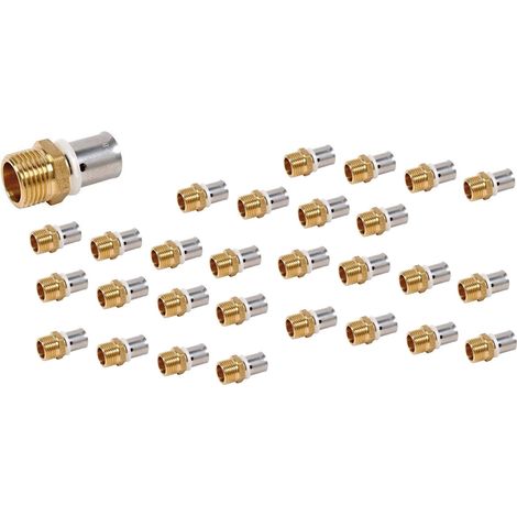 Raccord fixe mâle en laiton 16, 3/4 - lot de 50 (1/2)