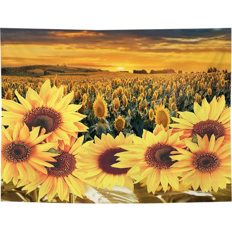 Chambre coucher du soleil champ de tournesol paroi de tournesol paroi de tapisserie décoration de maison (130x150 cm) (1/5)
