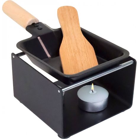 Appareil à raclette à la bougie en métal, spatule et bougies incluses - 1 personne - Linxor (1/5)