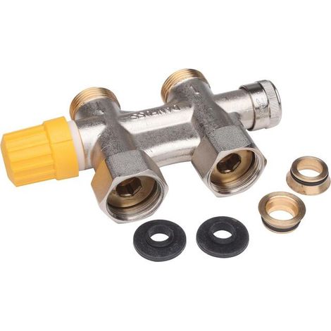 Danfoss Anschlussarmatur VHS-UN Heizkörper G 3/4", Durchgangsausführung, vernickelt, 013G4744