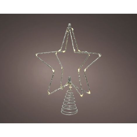 Weihnachtsbaumstern microLED-Draht 20x5x25cm LUMINEO – Silber